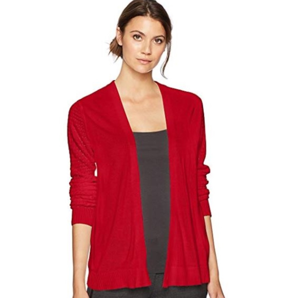 Sag Harbor Long Stitch On Sleeves Cardigan XL